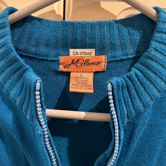 Milano Electric Blue Cardigan With Sequins Size Large - Picture 2 of 3